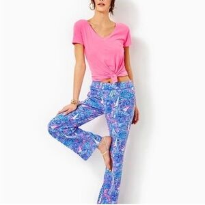 NWT Lilly Pulitzer Deri Linen Palazzo Pants S